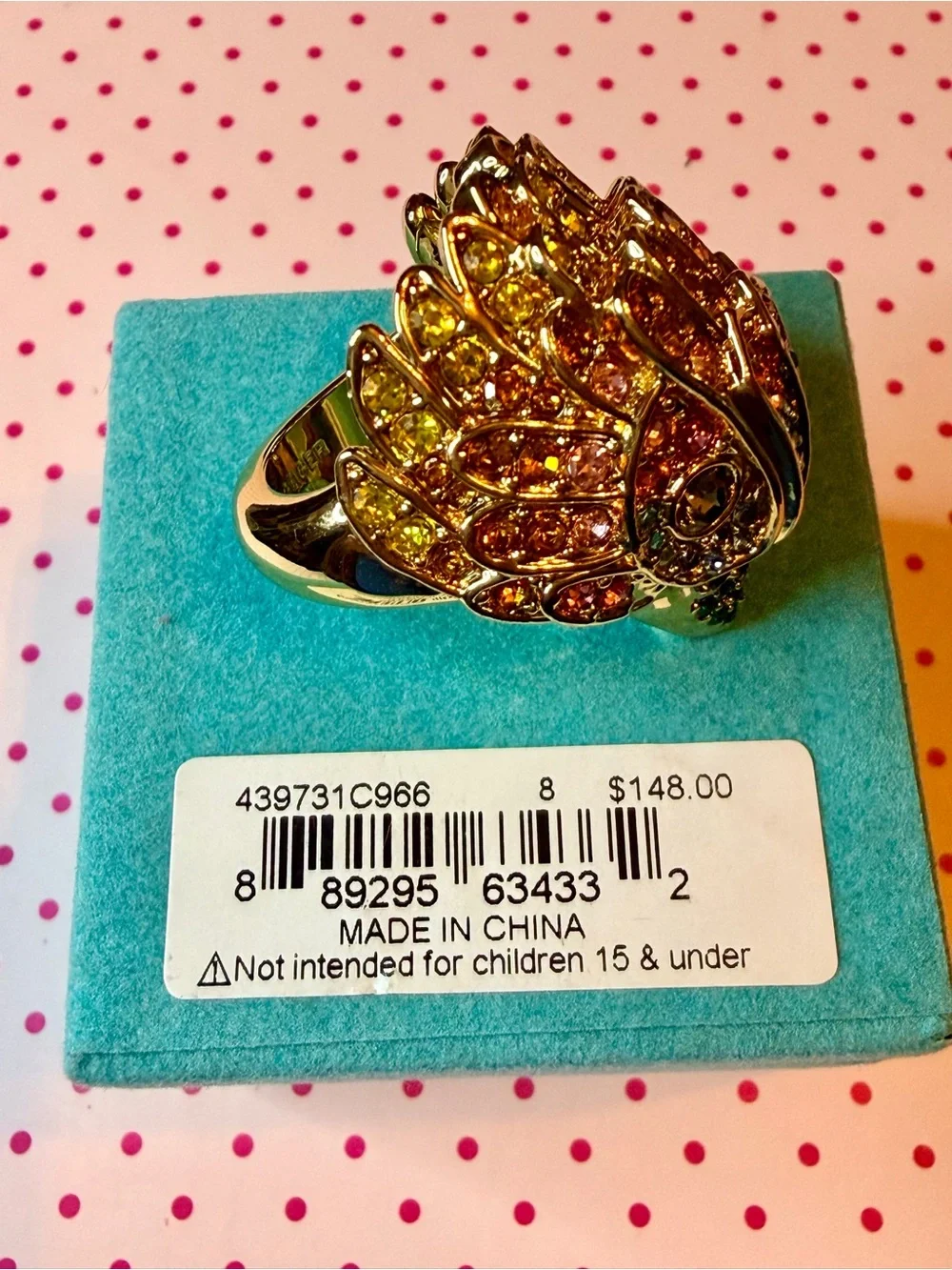 Kurt Geiger Rainbow Eagle Statement Ring size 8